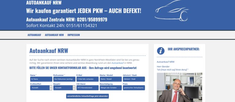 Autoankauf NRW: fair und unkompliziert! Ihre Nummer 1 in NRW