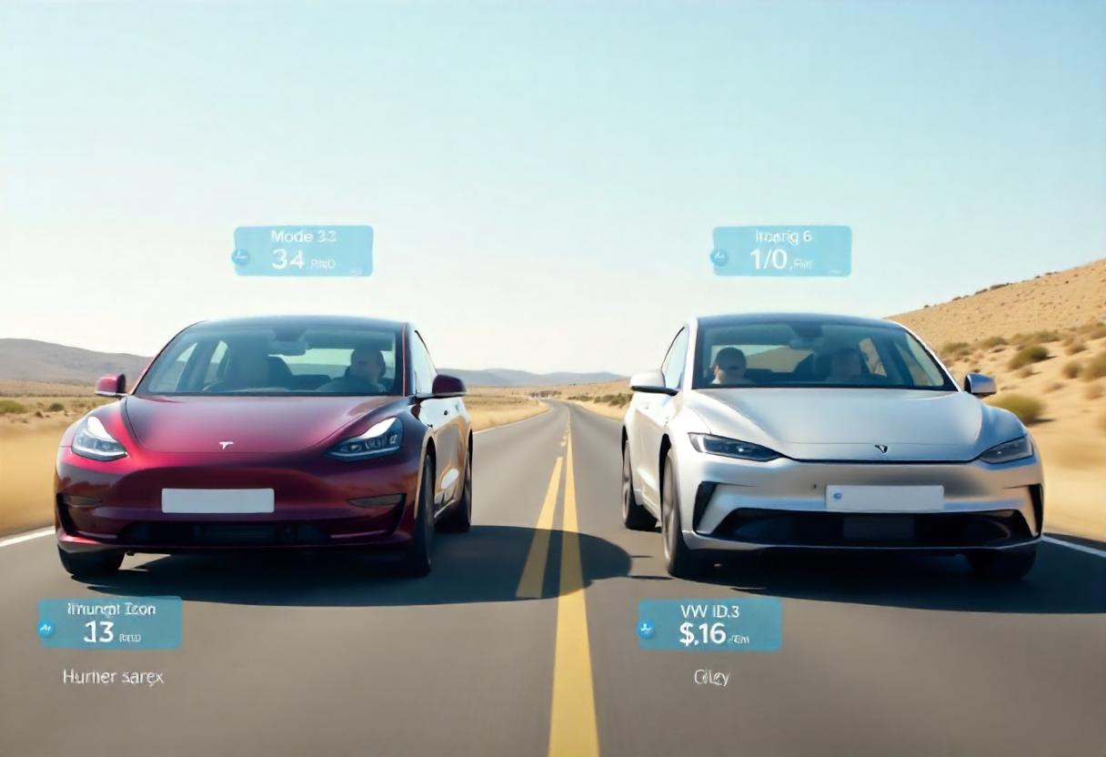 Tesla Model 3 RWD im Vergleich 2025 – Reichweite, Ladeleistung und Preis im Überblick Tesla Model 3 RWD im direkten Vergleich mit VW ID.3, Hyundai Ioniq 6 und Polestar 2 im Jahr 2025